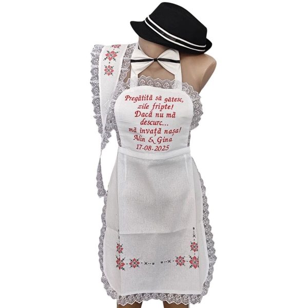 Set dezgătit mireasă-mire, model Personalizat Tradițional Roșu 4 piese - Zile Fripte - LODIS505002