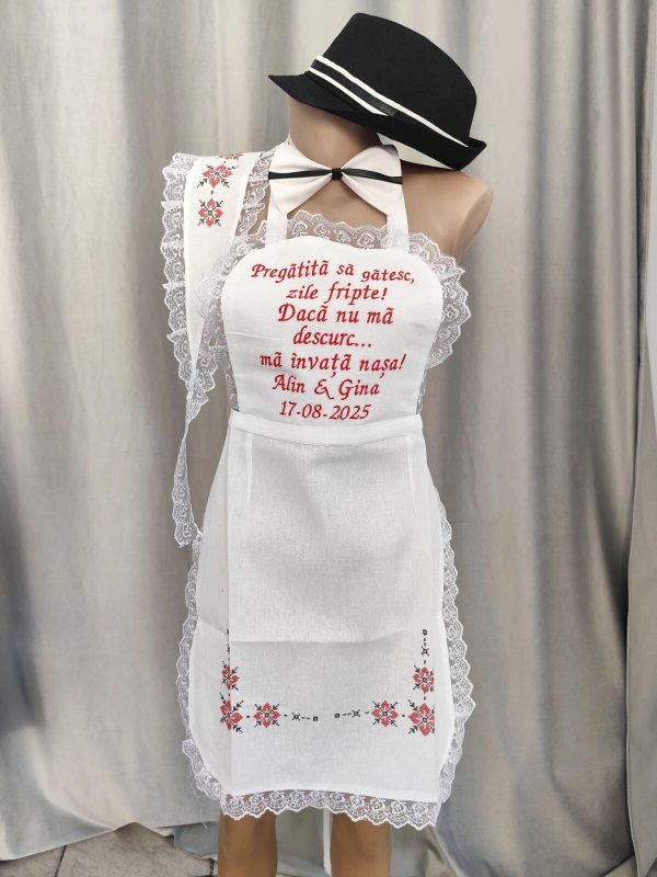 Set dezgătit mireasă-mire, model Personalizat Tradițional Roșu 4 piese - Zile Fripte - LODIS505002 - imagine 5
