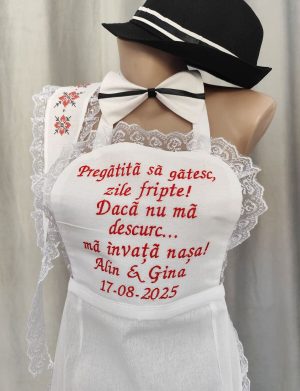 Set dezgătit mireasă-mire, model Personalizat Tradițional Roșu 4 piese – Zile Fripte – LODIS505002