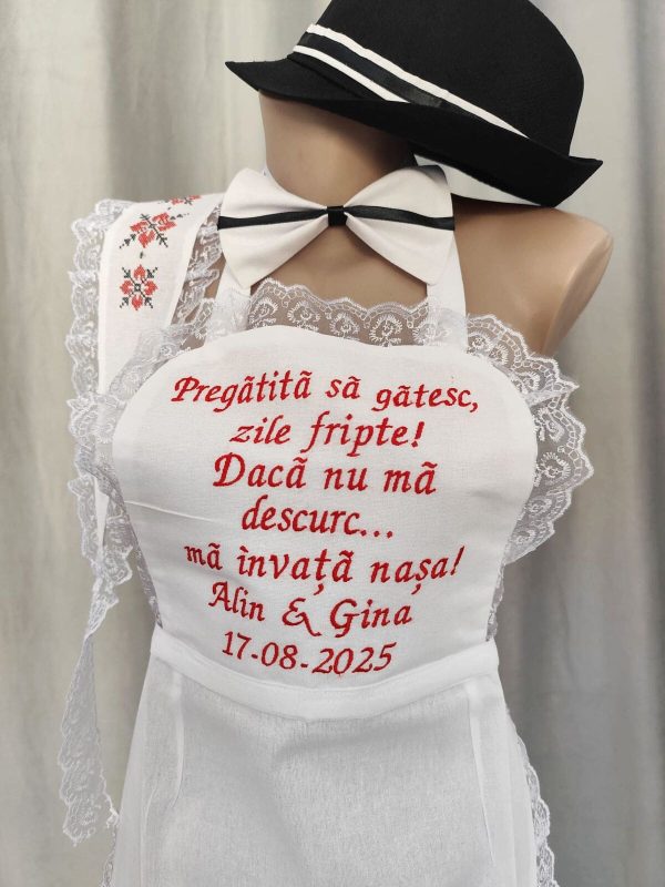 Set dezgătit mireasă-mire, model Personalizat Tradițional Roșu 4 piese - Zile Fripte - LODIS505002 - imagine 4