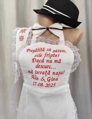 Set dezgătit mireasă-mire, model Personalizat Tradițional Roșu 4 piese – Zile Fripte – LODIS505002