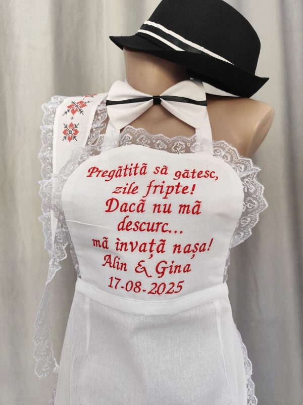 Set dezgătit mireasă-mire, model Personalizat Tradițional Roșu 4 piese - Zile Fripte - LODIS505002 - imagine 2