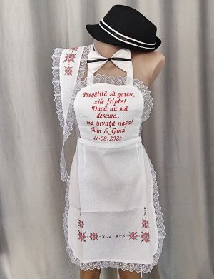 Set dezgătit mireasă-mire, model Personalizat Tradițional Roșu 4 piese – Zile Fripte – LODIS505002