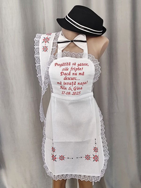 Set dezgătit mireasă-mire, model Personalizat Tradițional Roșu 4 piese - Zile Fripte - LODIS505002 - imagine 3