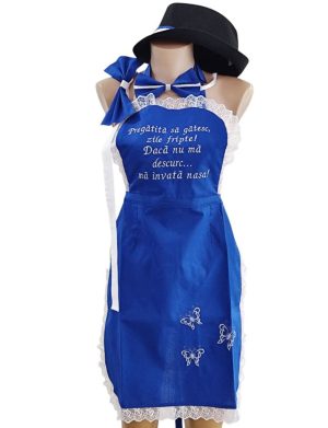 Set dezgătit mireasă mire, model albastru 4 piese Zile Fripte fundiță ODIS505001 (1)