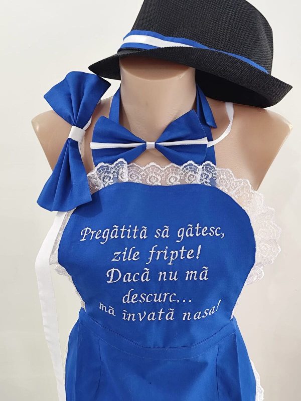 Set dezgătit mireasă mire, model albastru 4 piese Zile Fripte fundiță ODIS505001 (2)