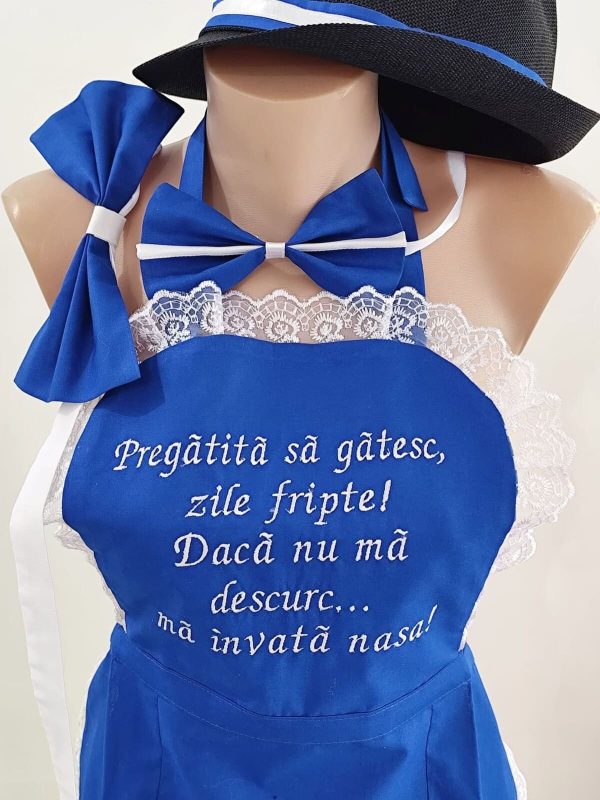 Set dezgătit mireasă mire, model albastru 4 piese Zile Fripte fundiță ODIS505001 (3)