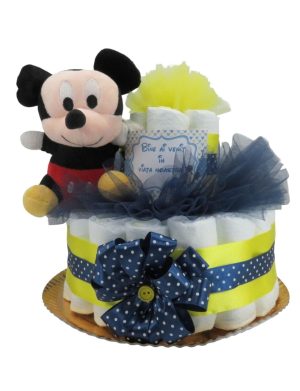 Tort scutece cu 1 etaj, mascotă Mickey – SDSPH002