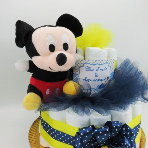 Tort scutece cu 1 etaj, mascotă Mickey SDSPH002 (11)