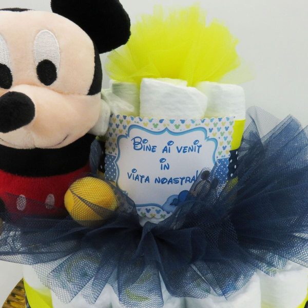 Tort scutece cu 1 etaj, mascotă Mickey SDSPH002 (12)