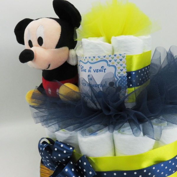 Tort scutece cu 1 etaj, mascotă Mickey SDSPH002 (14)
