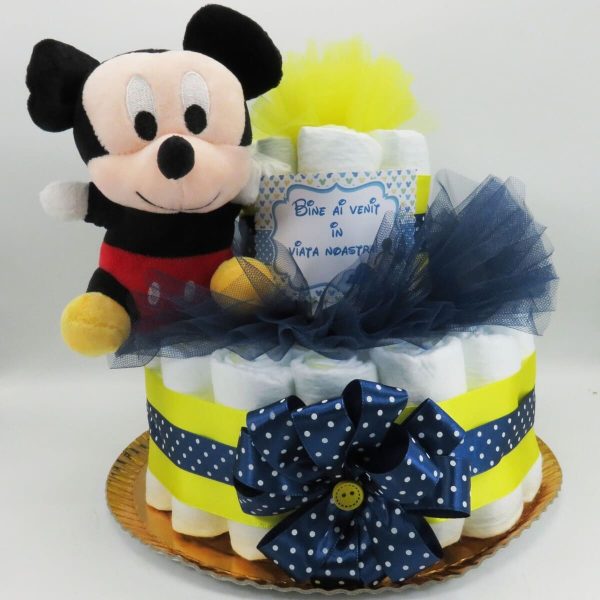 Tort scutece cu 1 etaj, mascotă Mickey SDSPH002 (4)