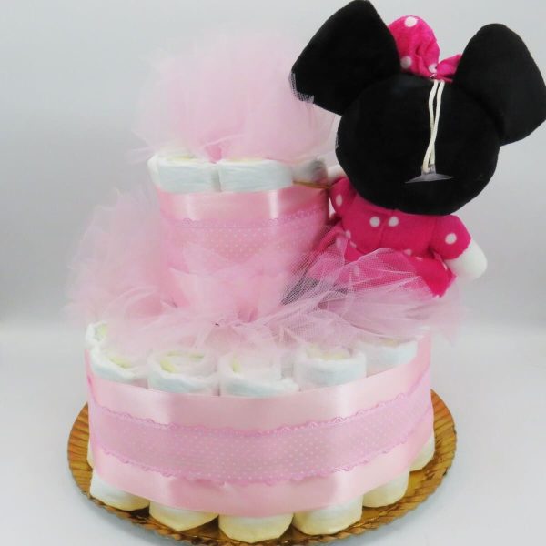 Tort scutece cu 1 etaj, mascotă Minnie Roz SDSPH303002 (12)