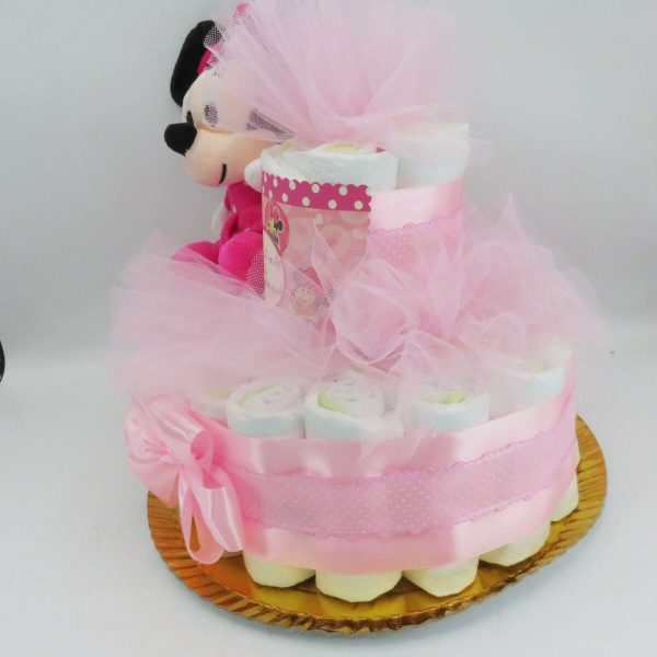 Tort scutece cu 1 etaj, mascotă Minnie Roz SDSPH303002 (13)