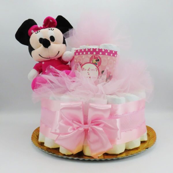 Tort scutece cu 1 etaj, mascotă Minnie Roz SDSPH303002 (8)