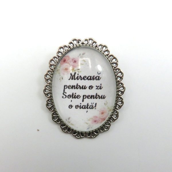 Broșă nepersonalizată pentru buchet mireasă - SFEIS311021 - imagine 2