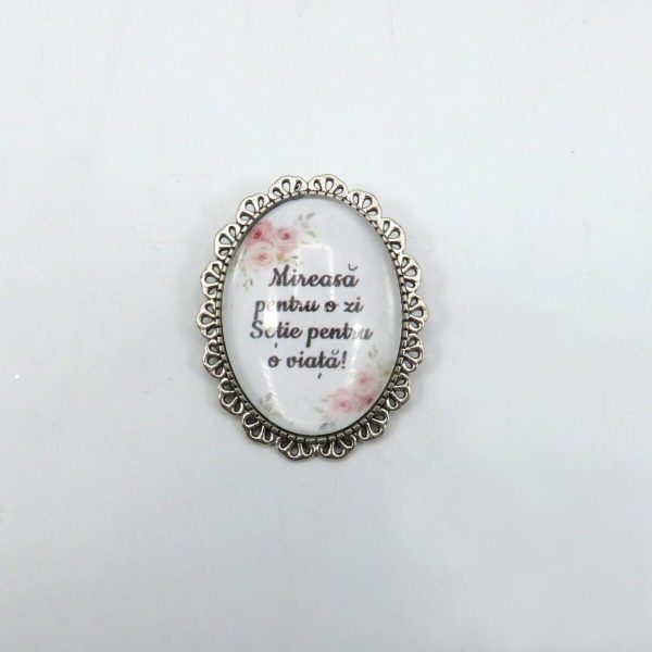 Broșă nepersonalizată pentru buchet mireasă - SFEIS311021 - imagine 3