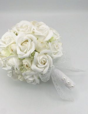 Buchet de mireasă cu flori de săpun, alb – ILIF506040