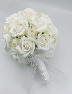 Buchet de mireasă cu flori de săpun, alb – ILIF506040
