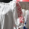 Camasă cu motive traditionale-roșu, din material poplin twill, bumbac 100%, mânecă scurtă - LLDJ506001 - imagine 4