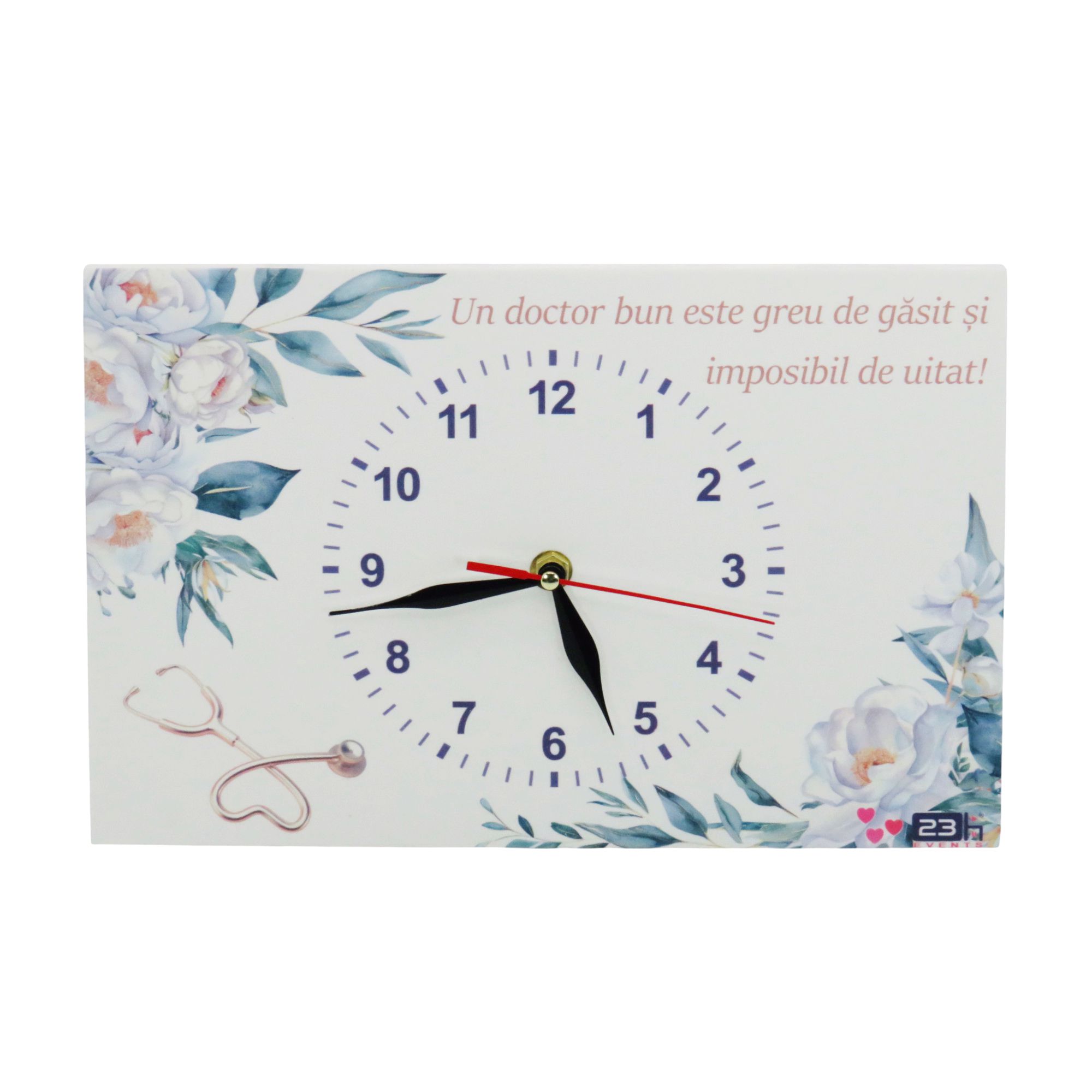 Ceas cadou Medic design floral cu mesaj dim. 300x200 mm ILIF506064 4