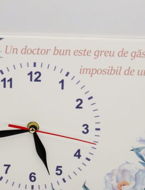 Ceas cadou Medic – design floral cu mesaj, dim. 300×200 mm – ILIF506065