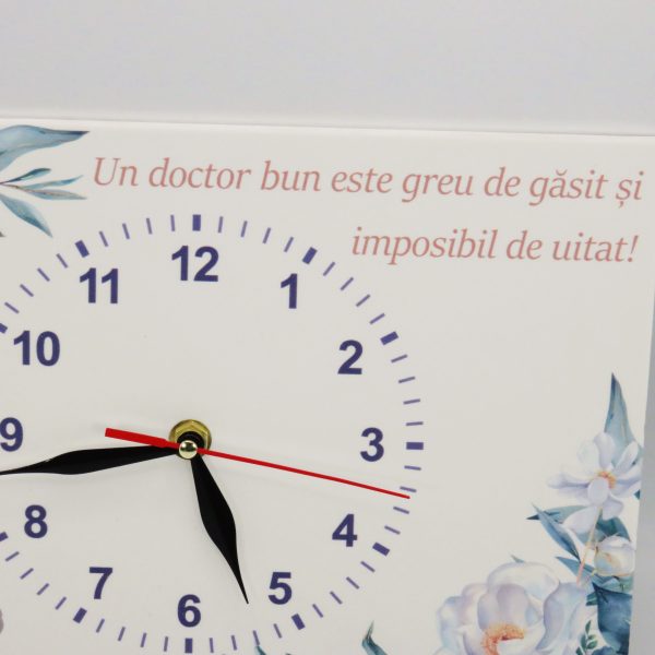 Ceas cadou Medic - design floral cu mesaj, dim. 300x200 mm - ILIF506065 - imagine 3