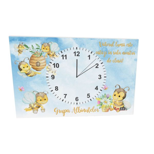 Ceas cadou cadre didactice, Albinuțe model personalizat, dim. 300x200 mm - ILIF506021
