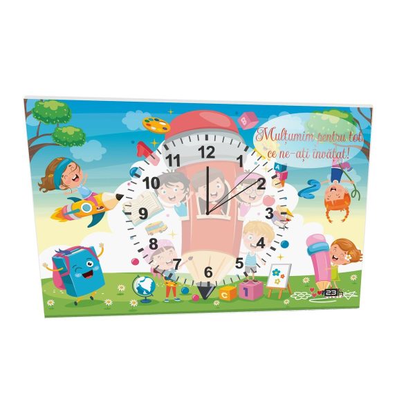 Ceas cadou cadre didactice Educator/Învățător, dim. 300x200 mm - ILIF506023