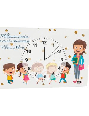 Ceas cadou cadre didactice – Mulțumim pentru tot ce ne-ați învățat, dim. 300×200 mm – ILIF506025