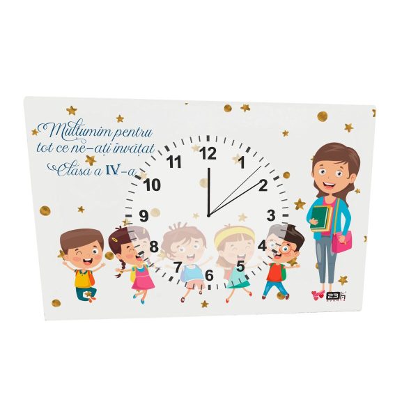 Ceas cadou cadre didactice - Mulțumim pentru tot ce ne-ați învățat, dim. 300x200 mm - ILIF506025