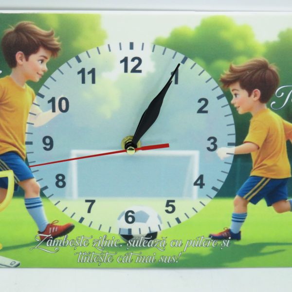 Ceas copii, Jucător de Fotbal, model personalizat, dim. 300x200 mm - ILIF506063 - imagine 2