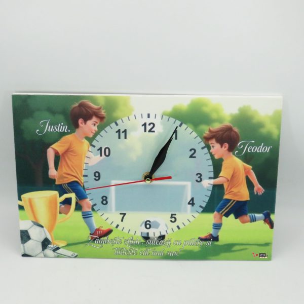 Ceas copii, Jucător de Fotbal, model personalizat, dim. 300x200 mm - ILIF506063 - imagine 3