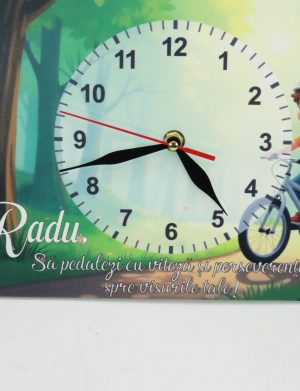 Ceas copii, Plimbare cu Bicicleta, model personalizat, dim. 300×200 mm – ILIF506064