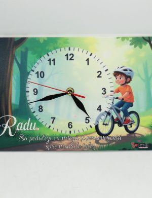 Ceas copii, Plimbare cu Bicicleta, model personalizat, dim. 300×200 mm – ILIF506064