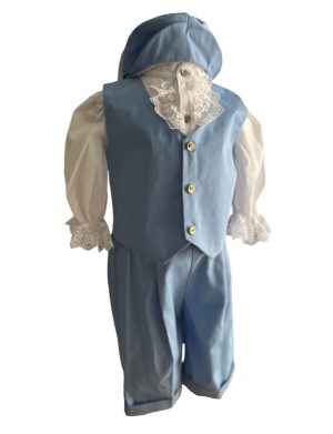 Costumaș botez băiețel, Vară – bleu regal, 4 piese – ILIF506012