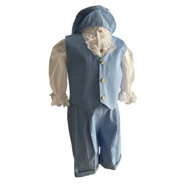 Costumaș botez băiețel, Vară - bleu regal, 4 piese - ILIF506012