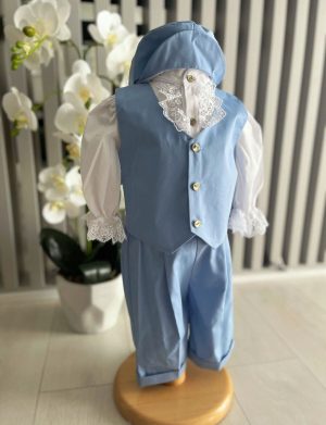 Costumaș botez băiețel, Vară – bleu regal, 4 piese – ILIF506012