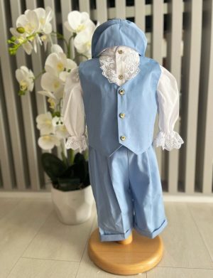 Costumaș botez băiețel, Vară – bleu regal, 4 piese – ILIF506012