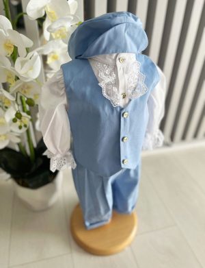 Costumaș botez băiețel, Vară – bleu regal, 4 piese – ILIF506012