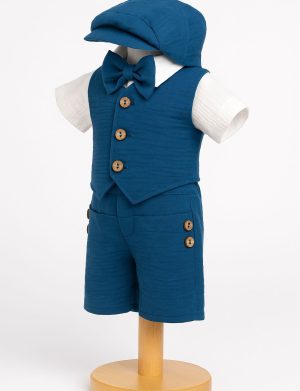 Costumaș botez băiețel, Vară – bleumarin, 5 piese – ILIF506047