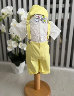 Costumaș botez băiețel, Vară – galben pai – ILIF506082