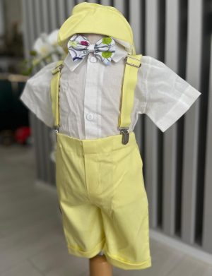 Costumaș botez băiețel, Vară – galben pai – ILIF506082