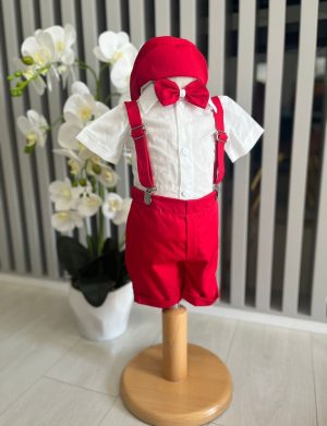 Costumaș botez băiețel, Vară – roșu – ILIF506080