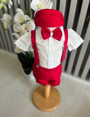 Costumaș botez băiețel, Vară – roșu – ILIF506080