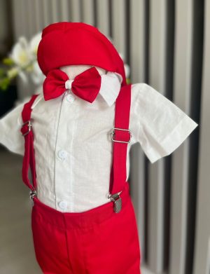 Costumaș botez băiețel, Vară – roșu – ILIF506080