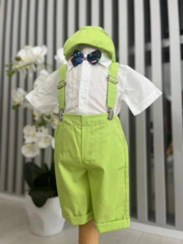 Costumaș botez băiețel, Vară - verde lime - ILIF506081 - imagine 3