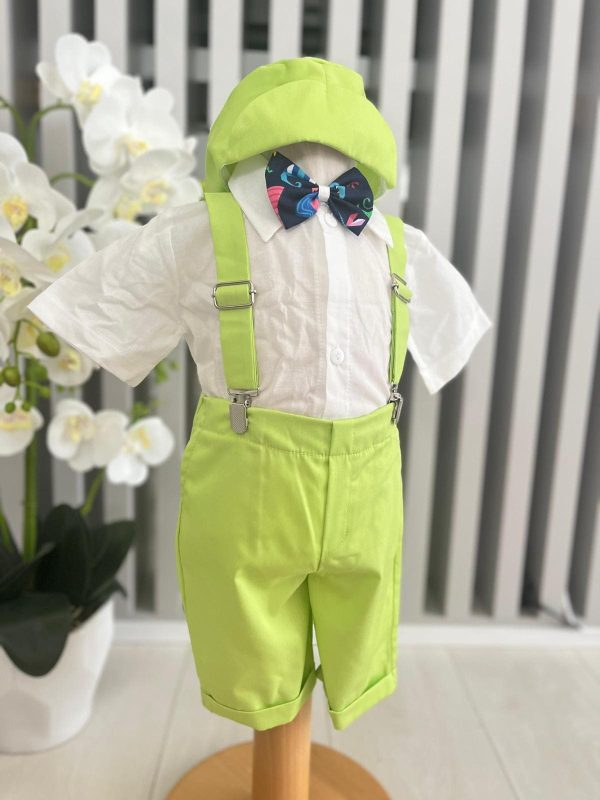Costumaș botez băiețel, Vară - verde lime - ILIF506081 - imagine 2
