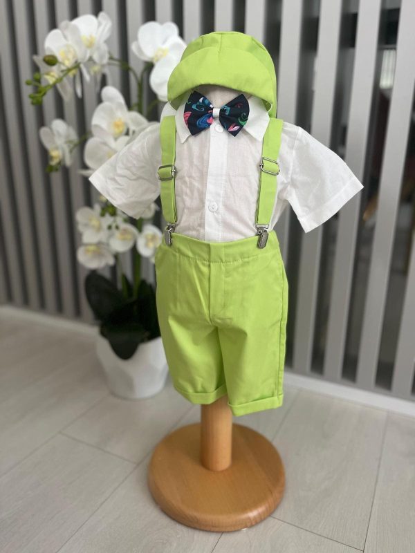 Costumaș botez băiețel, Vară - verde lime - ILIF506081 - imagine 5