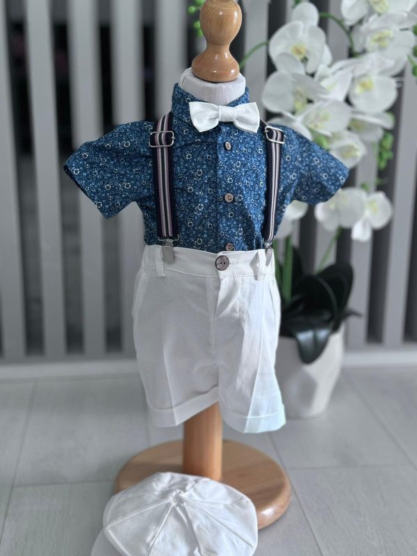 Costumaș botez băiețel - camasă cu model, bleumarin, Vară 5 piese - ILIF506008 - Image 3